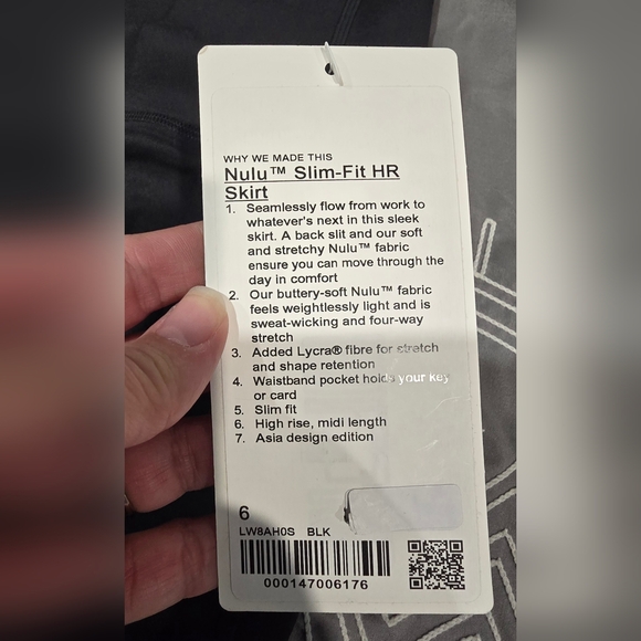 Lululemon Nulu Slim Fit High Waisted Midi Skirt Size 6 - Picture 2 of 11